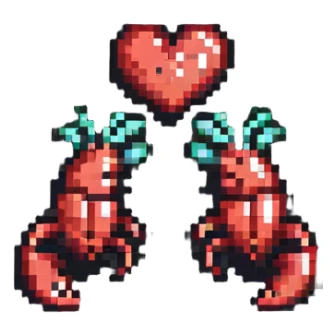 lobsters in love with simple background sticker