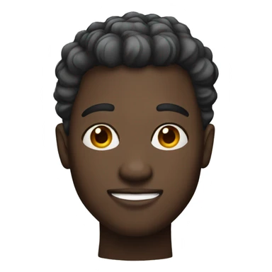 round face man with box fade hairstyle and darkskin  sticker