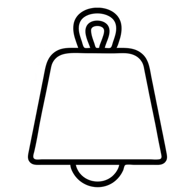 Add a simple handle to the maroon cowbell, keep it simple and icon-like, no background. sticker