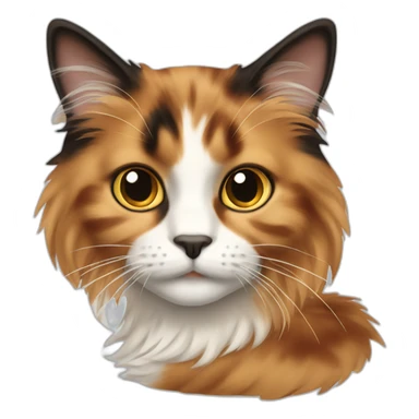 calico cat long haired sticker