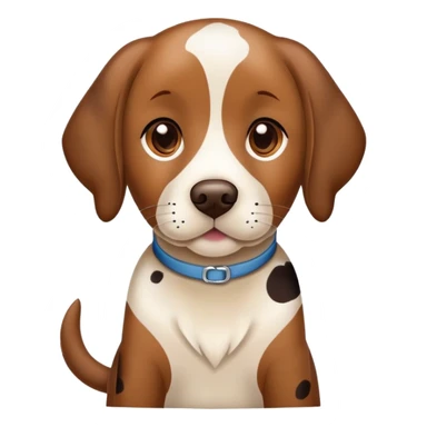 spotted brown Labrador retriever with calico pattern, friendly face sticker