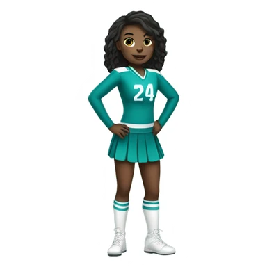 cheerleader wearing teal uniform sticker