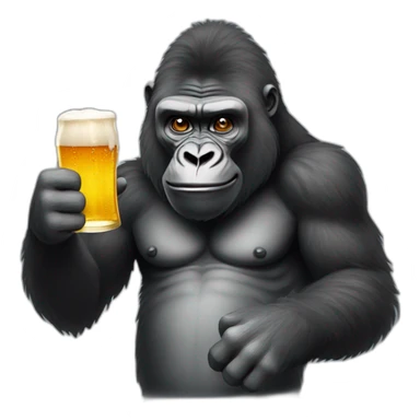 gorilla with a beer sticker