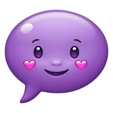chat bubble emoji with a purple heart in it sticker