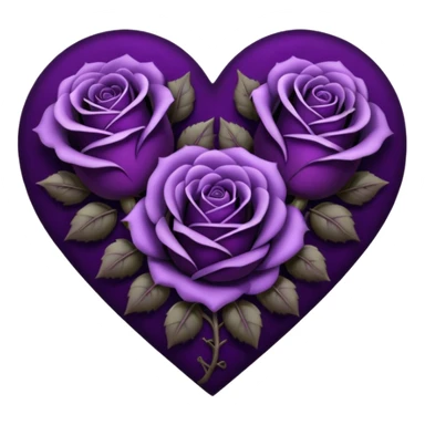heart with purple gothic roses purple gothic style sticker