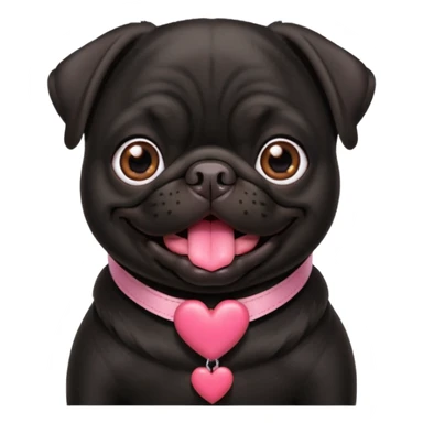 black pug valentines sticker