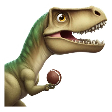 Dinosaur with football sticker