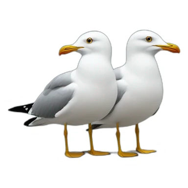 seagull with two heads sticker