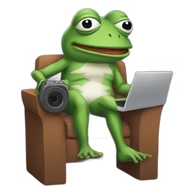 pepe the frog playing videogames sticker