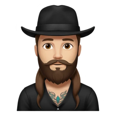 Jared Woosley (long hair, beard, tattoos, and hat). sticker