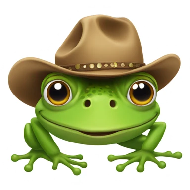 Frog wearing a cowboy hat sticker