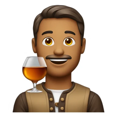 Homme avec une bouteille de cognac sticker