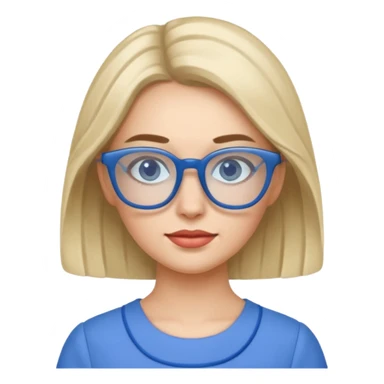 blue glasses and blue dressed woman sticker