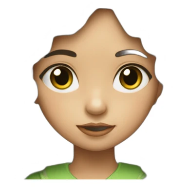 Niña morena con rizos y ojos verdes claros sticker