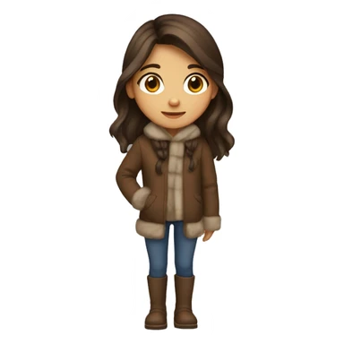 winter, christmas, hispanic, long brown hair, girl, brown eyes, child, full body sticker