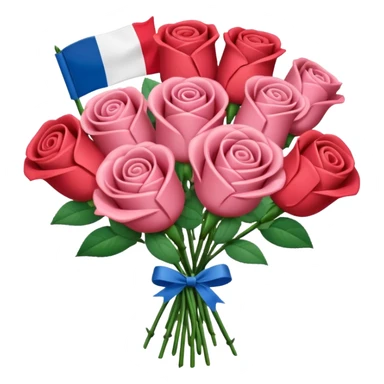 SPAM MEAT rose bouquet wrapped in french flag sticker