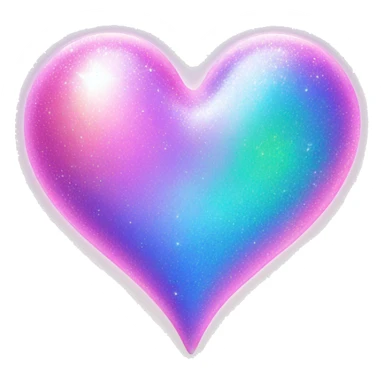 Iridescent heart with sparkle sticker