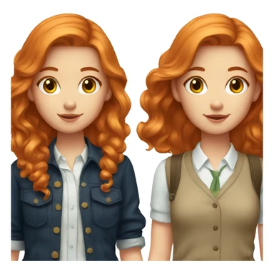 a preppy and ginger hair girl  sticker