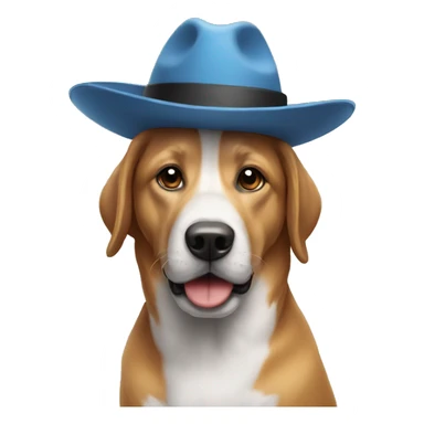 un chien avec un chapeau sticker