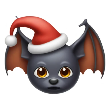 Bat with a Christmas hat sticker