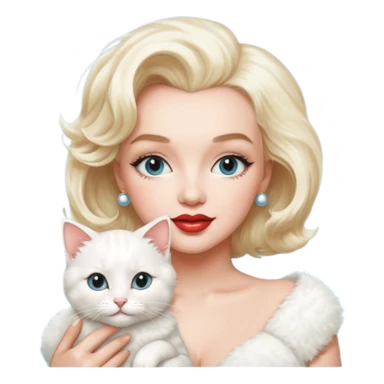 Marilyn Monroe, with cute cat sticker