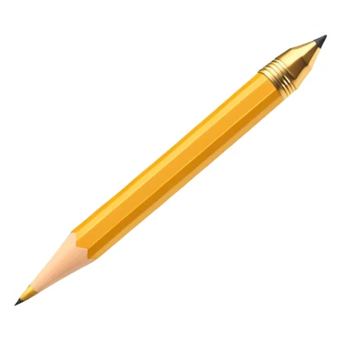 3D perspective Premium golden writing pencil sticker