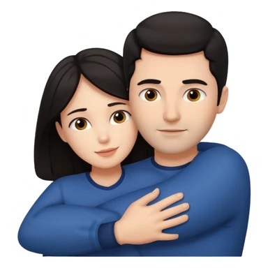 dark haired man hugging dark haired woman sticker