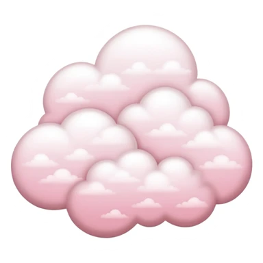 Two white and light pink fluffy clouds sticker