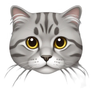 cat-graytabby-scottishfold-longhair-upset sticker