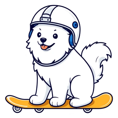 Samoyed skating sticker