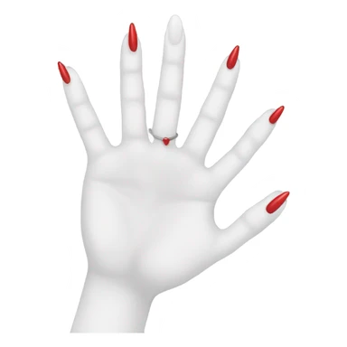 White hand Longer Red sharp nails sticker