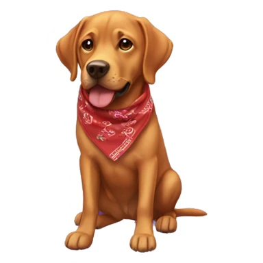 Red lab wearing bandana  sticker