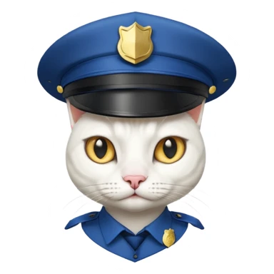 white cat police sticker