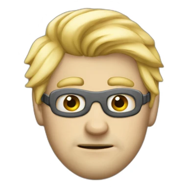 homme blond triste derrière un masque qui souris sticker