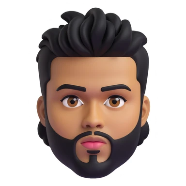 The Weeknd emoji close-up face featuring unique hair and facial features sticker