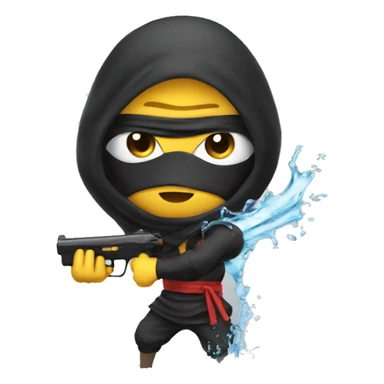 Ninja with water gun sticker