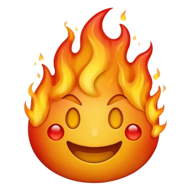 Emoji that represents burning alive sticker