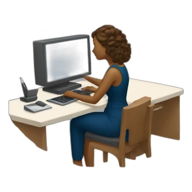 Women studing on a computer sticker