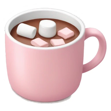 Light Pink mug of hot chocolate with marshmallows  sticker