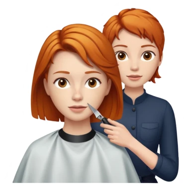 ginger woman getting haircut sticker
