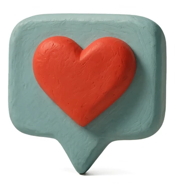 like icon, claymation style sticker