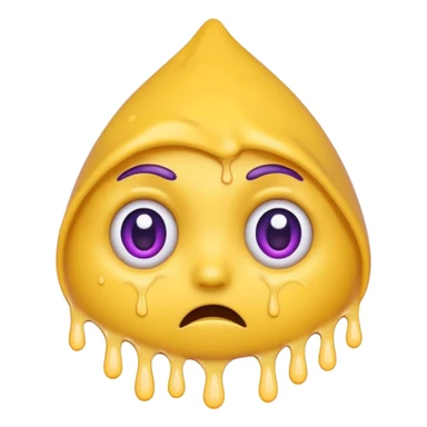 Wide eyes / Shadow to represent fear. make it a yellow emoji with purple sweat dripping down the head sticker