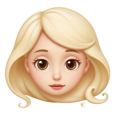 shy vanilla cream with big eyes, rosy cheeks, and a swirl on top sticker