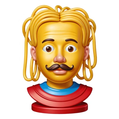 Jeff Koons style spam spaghetti art bust sculpture  sticker