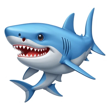 Un tiburón con zapatillas azules  sticker