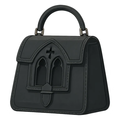 Back white gothic purse without background sticker