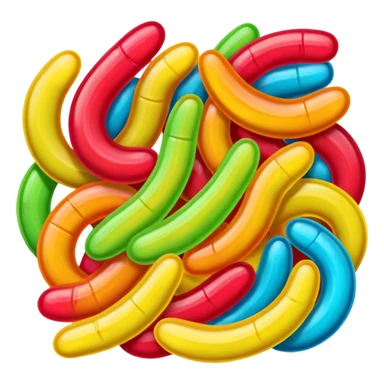 gummy worms candy, not a real worm sticker