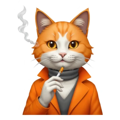 cat smoking cigarette sticker
