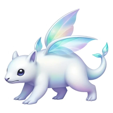  Iridescent white pale fakemon-creature  sticker