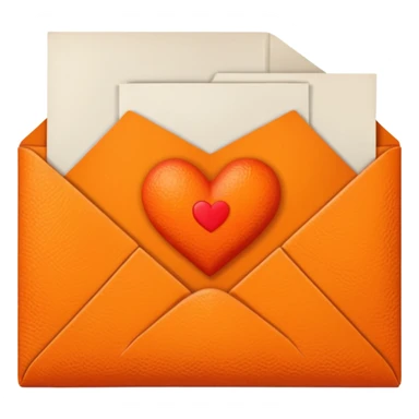 Orange love letter sticker